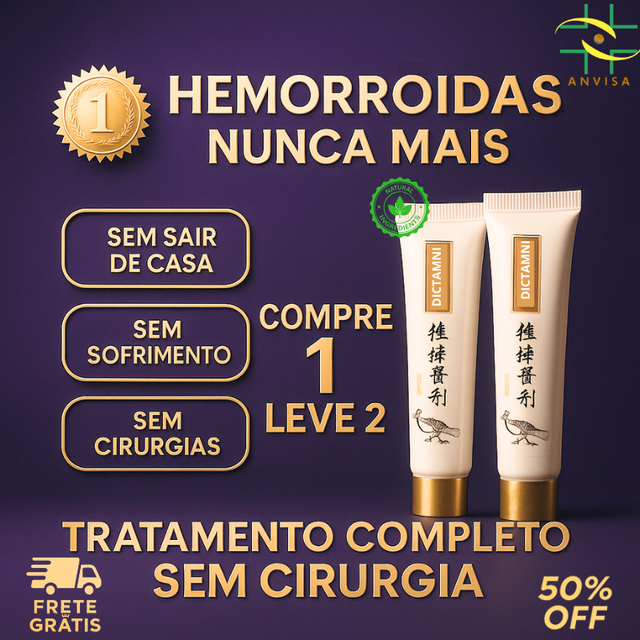 Pomada Dictamni – Alívio Rápido e Sem Cirurgia | COMPRE 1 LEVE 2 + Frete GRÁTIS