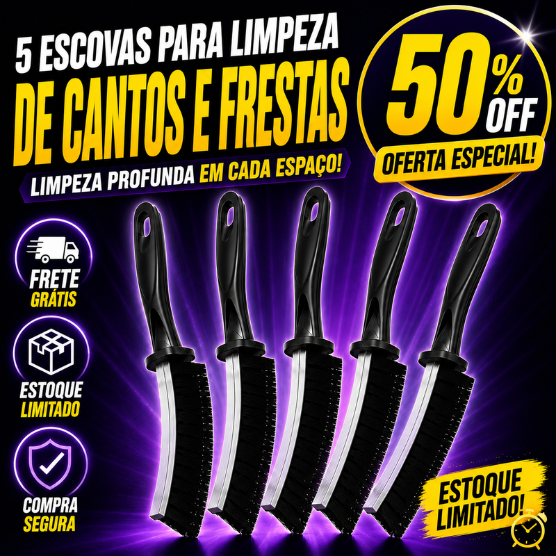 Kit 5 Escovas para Limpeza Profunda | Frete GRÁTIS