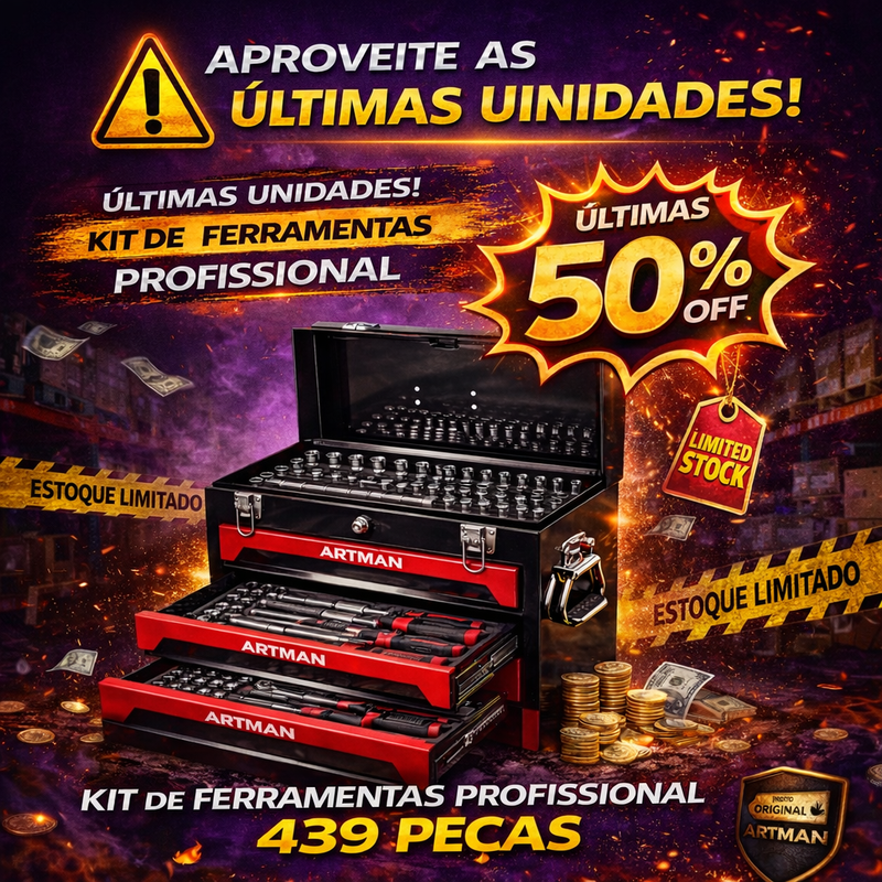 ARTMAN 439 Peças - Ultra Resistente e Anti Ferrugem | Frete GRÁTIS