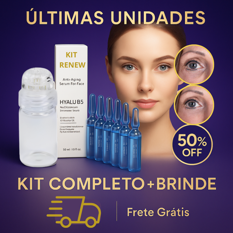 KIT RENEW 7 AMPOLAS + 1 APLICADOR DE BRINDE -  Retire IMPERFEIÇÕES *EFEITO BOTOX* | Frete Grátis