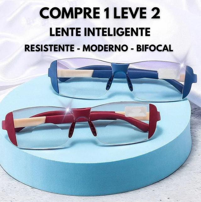COMPRE 1 LEVE 2 - Óculos Delux Unissex- Ultra Leveza e Ajuste Inteligente Bifocal