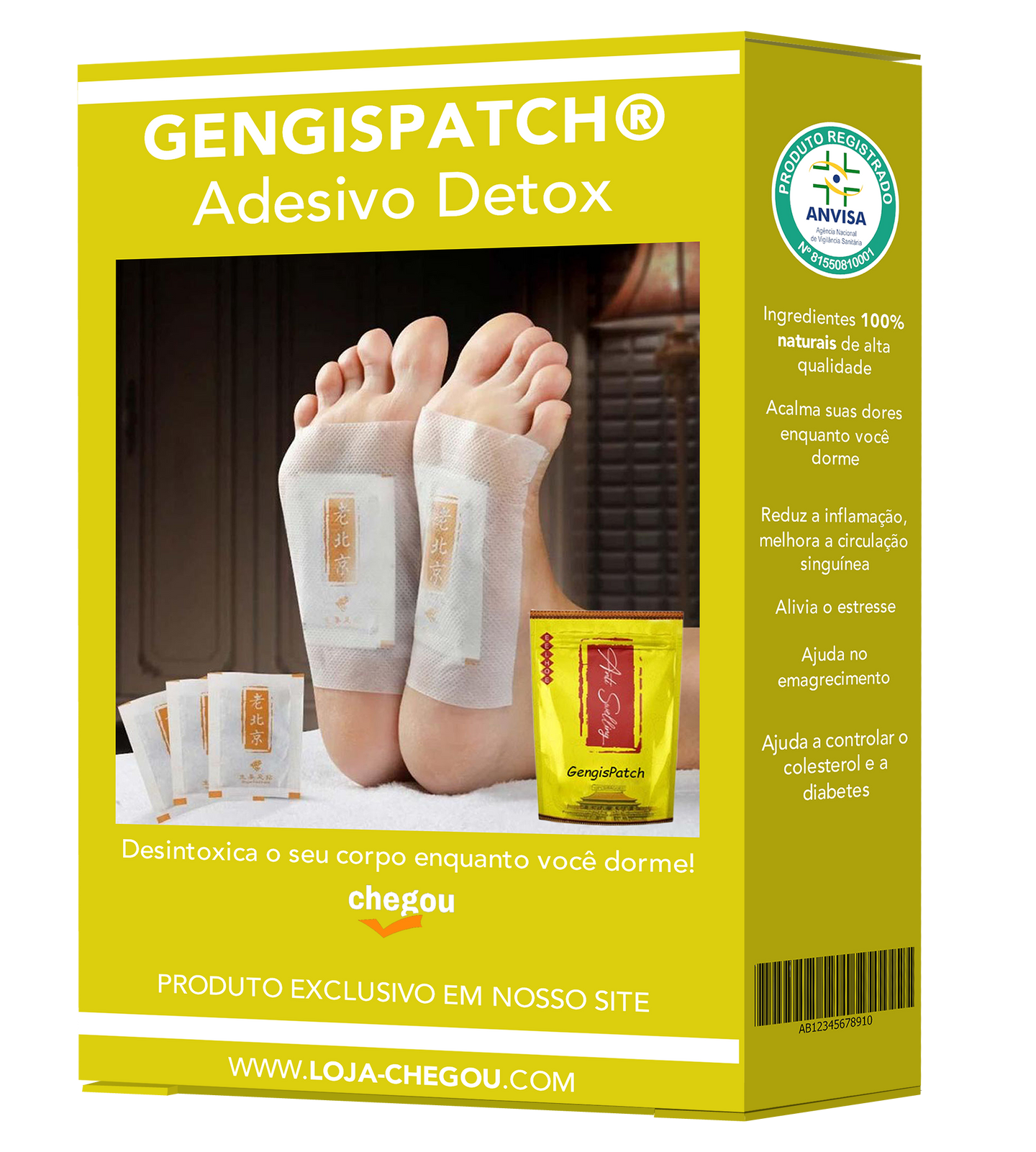 Adesivo Eliminador de Toxinas Natural FootPads – imagem 1